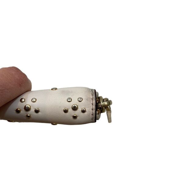 Coach Cream Colored‎ Leather Gold Studded Zipper Wallet - Picture 7 of 14